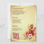 Antiek lantaarn rood bloemig moslim bruiloft kaart (Achterkant)