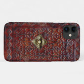 Antiek leder Book Bibliophile iPhone case (Achterkant (horizontaal))