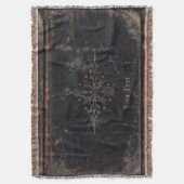 Antiek lederboek met Gold Leaf Deken (Voorkant Verticaal)