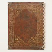 Antiek lederen blikvanger met jouw tekst planner (Achterkant)