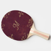 antiek lederen look monogram tafeltennisbatje (Zijkant)
