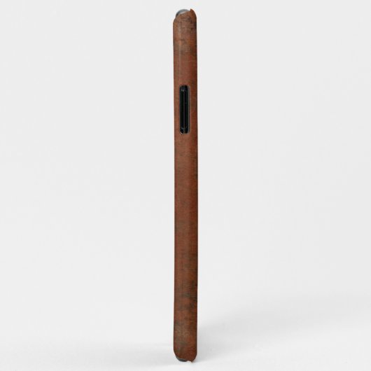 Antiek lederen telefoontas met Initialen Case-Mate iPhone Case (Achterkant/rechts)