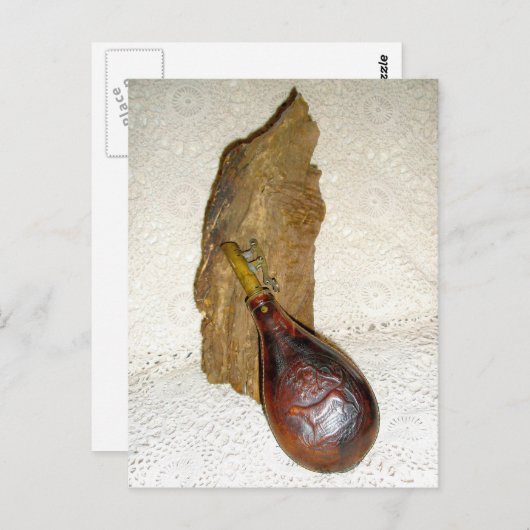 Antiek lederfles briefkaart (Voorkant / Achterkant)