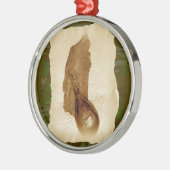 Antiek lederfles metalen ornament (Links)