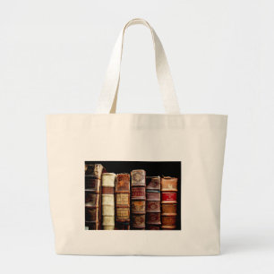 Antiek leerlingenbindboeken uit de 18e eeuw grote tote bag