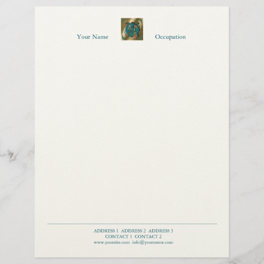 Antiek letter M - letterhead Custom Briefhoofd (Voorkant)
