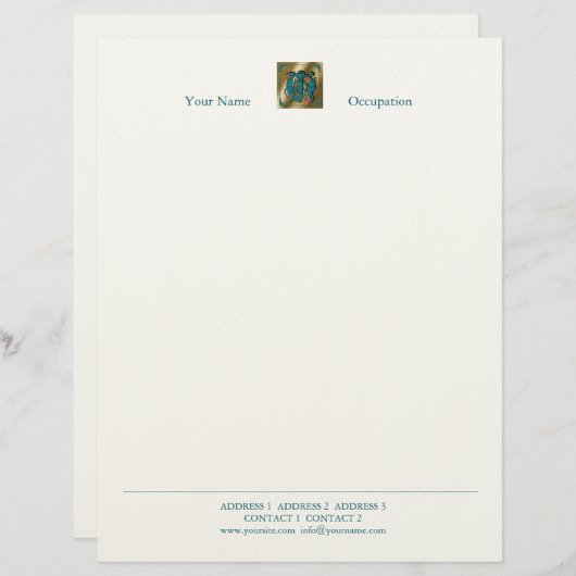 Antiek letter M - letterhead Custom Briefhoofd (Voorkant / Achterkant)