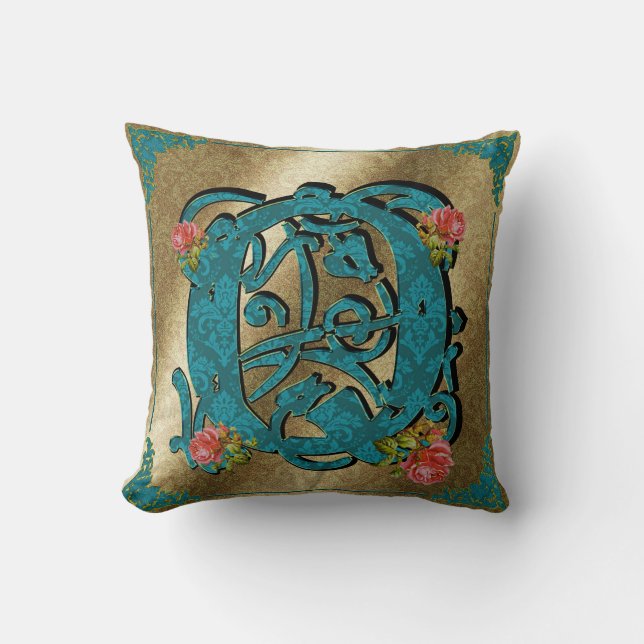 Antiek letter Q - Pillow Kussen (Voorkant)