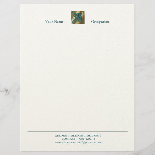 Antiek letter R - letterhead Custom Briefhoofd (Voorkant)