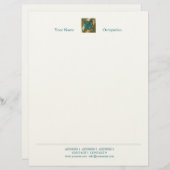 Antiek letter S - letterhead Persoonlijk Briefhoofd (Voorkant / Achterkant)