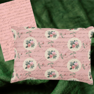 Antiek Lettering  Rozen op Lace Doilies Accent Kussen