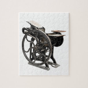 antiek letterpers uit de puzzel van 1888