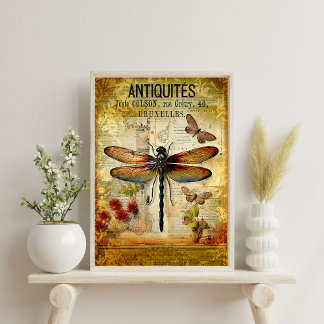 Antiek libel decoupage Tissuepapier