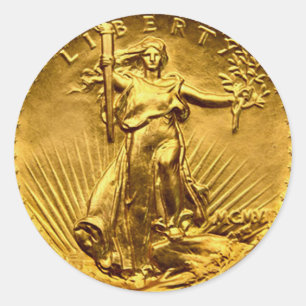 Antiek Liberty Dollar Munt Ronde Sticker