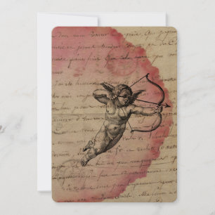 Antiek liefdesbrief Cupido Arrow Ephemera Collage Kaart