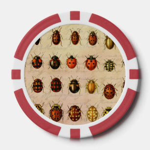 Antiek Lieveheersbeestje Exemplaar Patroon Antieke Poker Chips