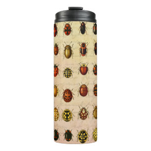 Antiek Lieveheersbeestje Exemplaar Patroon Antieke Thermosbeker