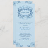 Antiek Lijst Blauw Menu Rack Kaart (Voorkant / Achterkant)