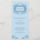 Antiek Lijst Blauw Menu Rack Kaart (Voorkant)