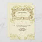 Antiek Lijst huwelijksuitnodiging Kaart (Voorkant / Achterkant)