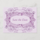 Antiek Lijst Lila Save the Date Briefkaart (Voorkant)