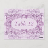 Antiek Lijst Lila tafel nummer Kaart (Achterkant)