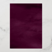 Antiek Lijst Paarse moslimweddenschap met pruimele Folie Uitnodiging (Achterkant)