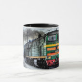 Antiek locomotief stoommachine trein koffiekopje mok (Midden)