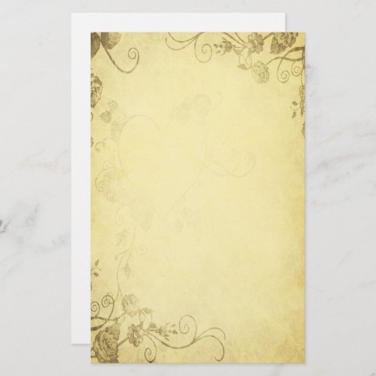 Antiek look bruiloft briefpapier (Voorkant / Achterkant)