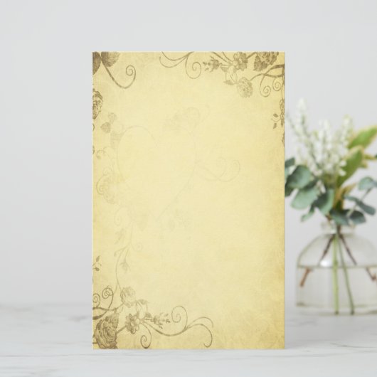 Antiek look bruiloft briefpapier (Staand voorkant)