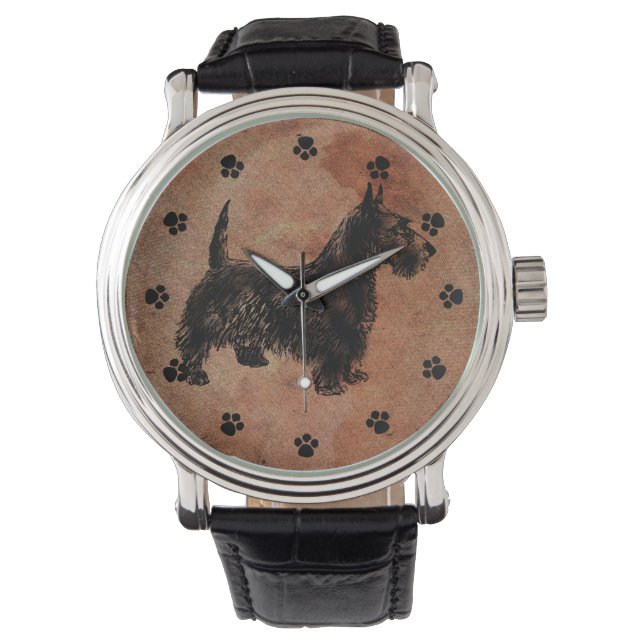 Antiek look Scottie Dog Watch Horloge (Voorkant)