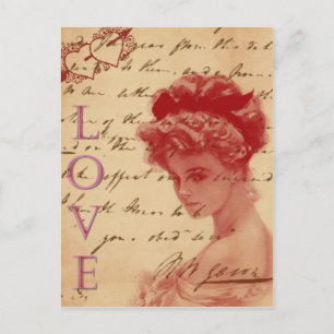 Antiek Love Letter Post Card Briefkaart