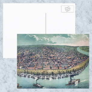 Antiek luchtkaart van Saint Louis, Missouri, 1859 Briefkaart