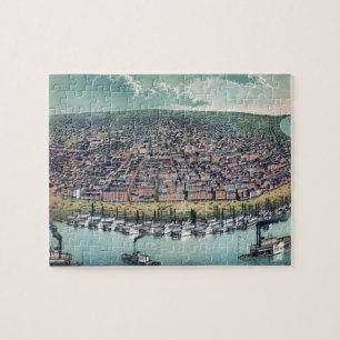 Antiek luchtkaart van Saint Louis, Missouri, 1859 Legpuzzel