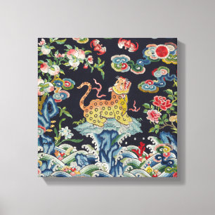 antiek luipaard canvas afdruk