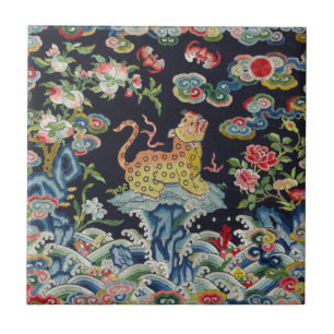  antiek luipaard tegeltje