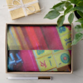 Antiek Mah Jongg Stampapier Tissuepapier (Geschenk)