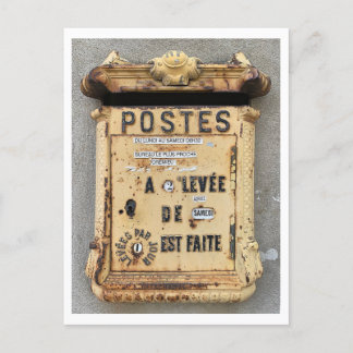 Antiek mailbox in Frankrijk Briefkaart