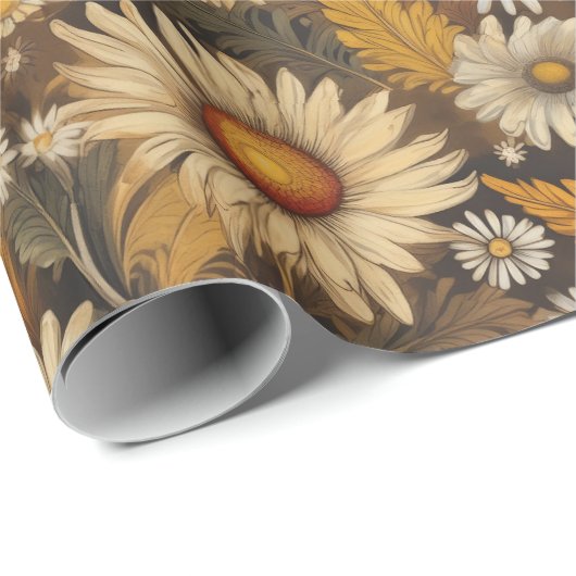 Antiek mama en madeliefjes inpakpapier (Rol Hoek)