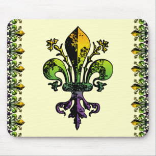 Antiek Mardi Gras Fleur Muismat