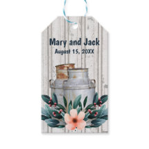 Antiek melkblikken Rustic Monogram Weddenschap Met