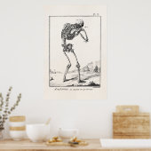  Antiek menselijk skelet Medische anatomie Poster (Keuken)