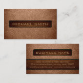 Antiek messing lederen look professioneel visitekaartje (Voorkant / Achterkant)