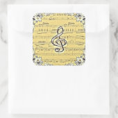 Antiek, met de hand vervormbaar, ontwerp vierkante sticker (Tas)