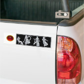 ANTIEK MODE Black White Red Ruby Gemstone Bumpersticker (Op Truck)