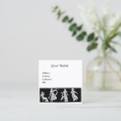 ANTIEK MODE /  BOUTIQUE MONOGRAM VIERKANTE VISITEKAARTJE (Staand voorkant)