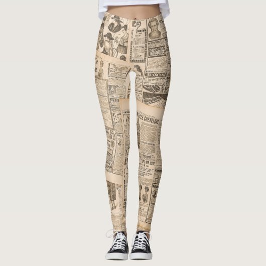 Antiek Mode: krant Adverteren pagina's Leggings (Voorkant)