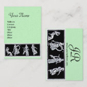 ANTIEK MODE MONOGRAM, goudmetallisch, groen Visitekaartje (Voorkant / Achterkant)