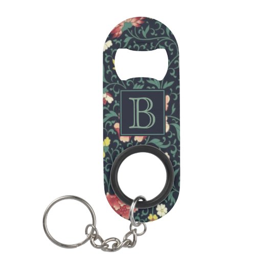 Antiek   monogram Floral Mini Flessenopener (Voorkant)