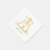 Antiek monogram LM of ML in het gouden Napels Servet (Hoek)